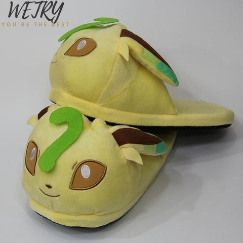 2019 New Anime Cartoon Pokemon Slippers Lovers Warm Woman Slippers Elf Ball Pikachu Go Plush Shoes Home House Slippers Children