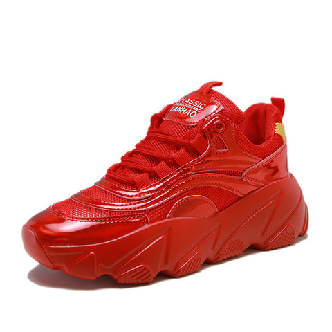 Round Toe Lace-up Ladies Shoes Comfortable Platform Sneakers Women Casual Shoes Rubber Flats Vulcanized Shoes Autumn Women Shoes