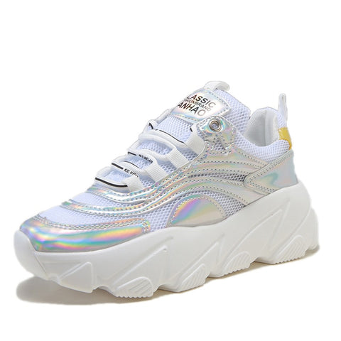 Round Toe Lace-up Ladies Shoes Comfortable Platform Sneakers Women Casual Shoes Rubber Flats Vulcanized Shoes Autumn Women Shoes