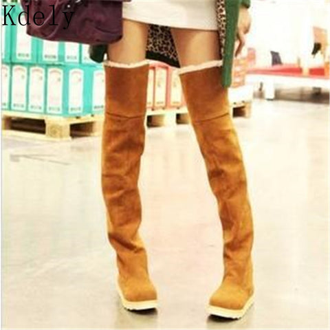 Thigh High Boots Female Winter Boots Women keep warm Over the Knee Boots Flat Stretch Sexy Fashion Shoes New Riding Boots