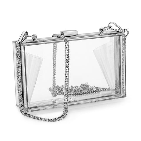 Women Acrylic Clear Clutch Transparent Crossbody Purse Candy See Through  Evening Bag Sport Events Stadium Approved Shoulder Bag