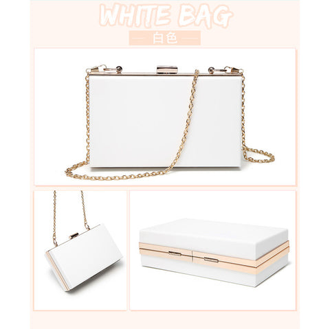 Women Acrylic Clear Clutch Transparent Crossbody Purse Candy See Through  Evening Bag Sport Events Stadium Approved Shoulder Bag