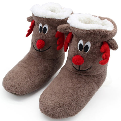 STONE VILLAGE Drop Shipping Cheap Soft Bottom Animal Print Home Christmas Gift Plush Women Slipper Shoes Indoor Home Slippers