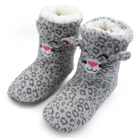 STONE VILLAGE Drop Shipping Cheap Soft Bottom Animal Print Home Christmas Gift Plush Women Slipper Shoes Indoor Home Slippers