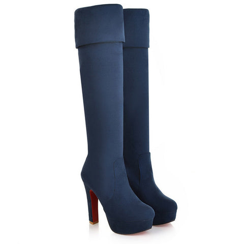 Sexy Over-the-knee Boots Women Boots 2019 Hot Women Shoes Platform High Heels Knee-high Boots Female Winter Boot Plus Size 35-47