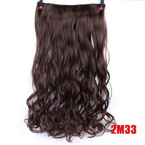 MUMUPI Clip In Hair Extension Ombre 24 Inches Blonde Black Full Head Synthetic Natural Curly Wavy Hairpiece Hair Pieces Headwear