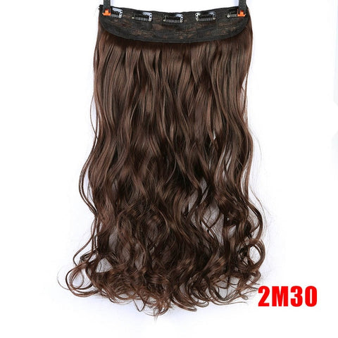 MUMUPI Clip In Hair Extension Ombre 24 Inches Blonde Black Full Head Synthetic Natural Curly Wavy Hairpiece Hair Pieces Headwear