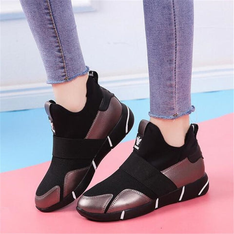 2019 Women Sneakers Vulcanized Shoes Ladies Casual Shoes Breathable Walking Mesh Flats Large Size Couple Shoes size35-40