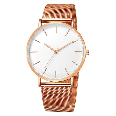 Fashion Reloj Mujer Quartz Watch Simple Montre Femme Women Mesh Stainless Steel Bracelet Casual Wrist Watch Metal Hours Relogio