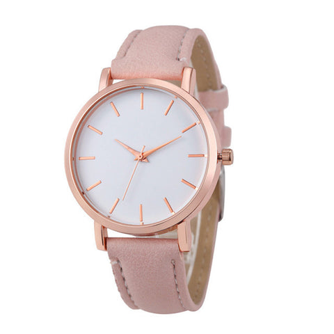 reloj mujer Fashion Cute Pink Women Watches Simple Rose Gold Women's Quartz Wrist watch Leather Ladies Watch relogio feminino