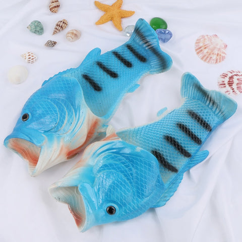 New Funny Fish Shaped Slipper Summer Outdoor Couple Soft Beach Flip-flops Men And Women Breathable Shoes Lovers Drag Slippers