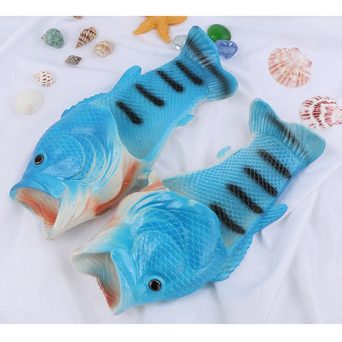 New Funny Fish Shaped Slipper Summer Outdoor Couple Soft Beach Flip-flops Men And Women Breathable Shoes Lovers Drag Slippers