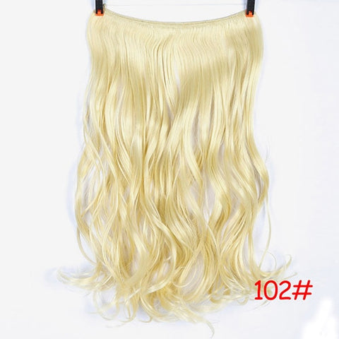 Invisible Wire No Clips in Hair Extensions Secret Fish Line Hairpieces Silky Straight real natural Synthetic Headwear