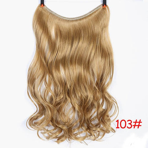 Invisible Wire No Clips in Hair Extensions Secret Fish Line Hairpieces Silky Straight real natural Synthetic Headwear