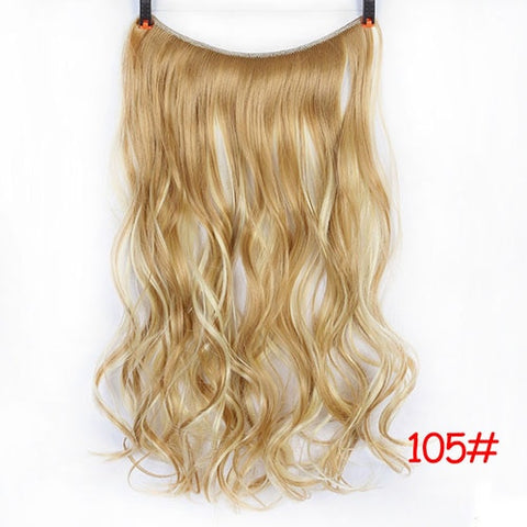 Invisible Wire No Clips in Hair Extensions Secret Fish Line Hairpieces Silky Straight real natural Synthetic Headwear