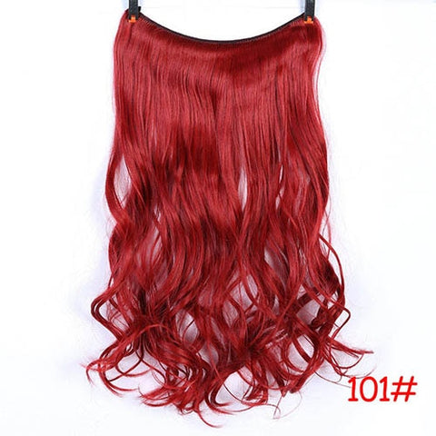 Invisible Wire No Clips in Hair Extensions Secret Fish Line Hairpieces Silky Straight real natural Synthetic Headwear