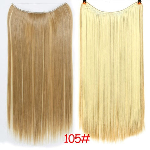 Invisible Wire No Clips in Hair Extensions Secret Fish Line Hairpieces Silky Straight real natural Synthetic Headwear