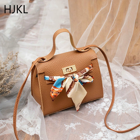 Women's Crossbody Handbag Mini Fashion High Quality PU Leather Luxury Lock Flap Design Female Bow Ribbon Shoulder Bags 2019 New