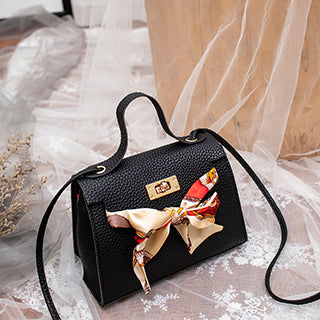 Women's Crossbody Handbag Mini Fashion High Quality PU Leather Luxury Lock Flap Design Female Bow Ribbon Shoulder Bags 2019 New