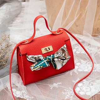 Women's Crossbody Handbag Mini Fashion High Quality PU Leather Luxury Lock Flap Design Female Bow Ribbon Shoulder Bags 2019 New