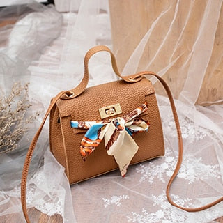 Women's Crossbody Handbag Mini Fashion High Quality PU Leather Luxury Lock Flap Design Female Bow Ribbon Shoulder Bags 2019 New