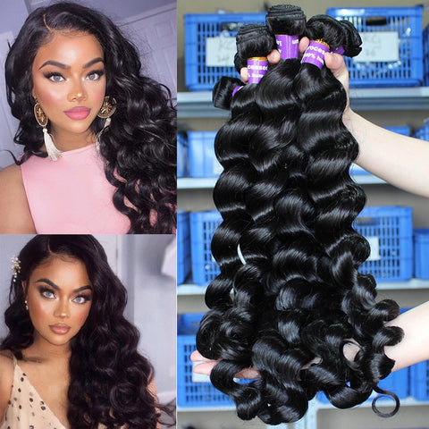 Loose Wave Brazilian Hair Weave Bundles Remy Hair Bundles 100% Human Hair Bundle Extensions Deep Ever Beauty Hair Products