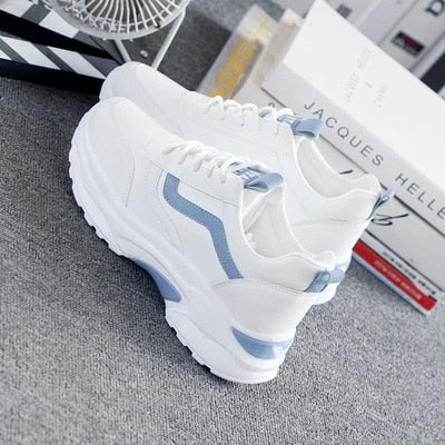 LZJ Women Sneakers 2019 Fashion Casual Shoes Woman Comfortable Breathable White Flats Female Platform Sneakers Chaussure Femme