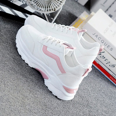 LZJ Women Sneakers 2019 Fashion Casual Shoes Woman Comfortable Breathable White Flats Female Platform Sneakers Chaussure Femme