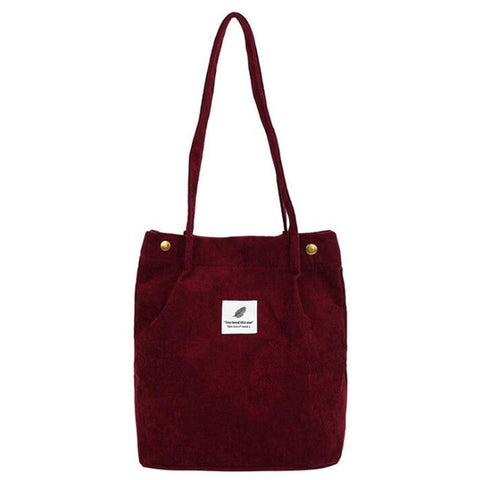 Women Solid Corduroy Shoulder Bags Shopping Bag Tote Package Crossbody Bags Purses Casual Handbag For Women Bookbag