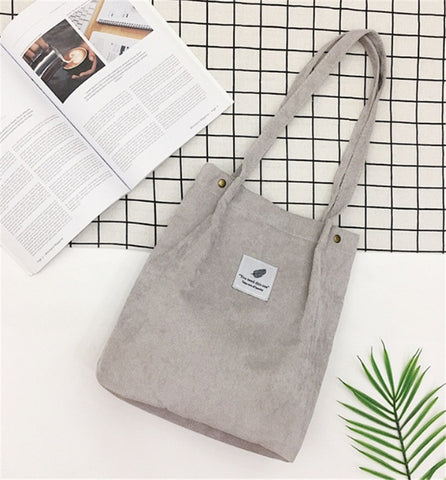 Women Solid Corduroy Shoulder Bags Shopping Bag Tote Package Crossbody Bags Purses Casual Handbag For Women Bookbag