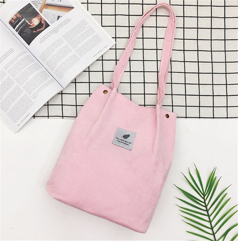 Women Solid Corduroy Shoulder Bags Shopping Bag Tote Package Crossbody Bags Purses Casual Handbag For Women Bookbag