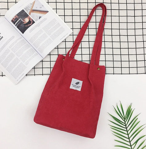 Women Solid Corduroy Shoulder Bags Shopping Bag Tote Package Crossbody Bags Purses Casual Handbag For Women Bookbag