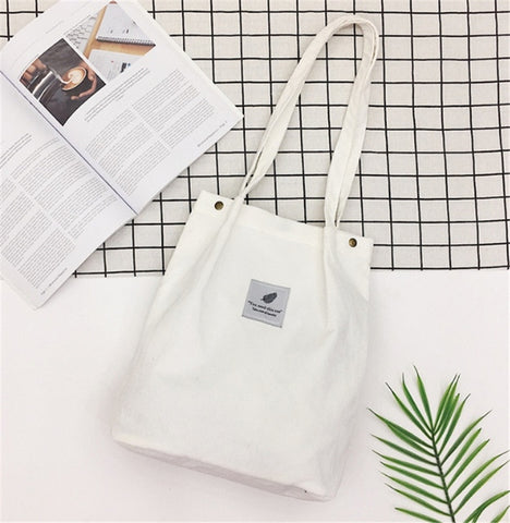 Women Solid Corduroy Shoulder Bags Shopping Bag Tote Package Crossbody Bags Purses Casual Handbag For Women Bookbag