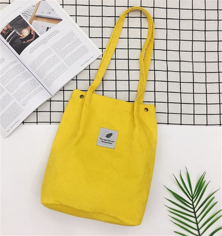 Women Solid Corduroy Shoulder Bags Shopping Bag Tote Package Crossbody Bags Purses Casual Handbag For Women Bookbag