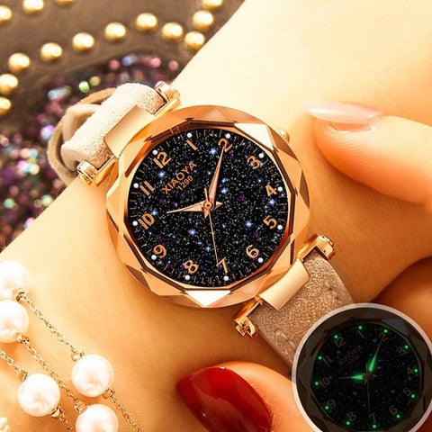 Women Watches Fashion minimalism Bracelet Watch Woman Relogio Leather Rhinestone Analog Quartz Watch Female Clock Montre Femme