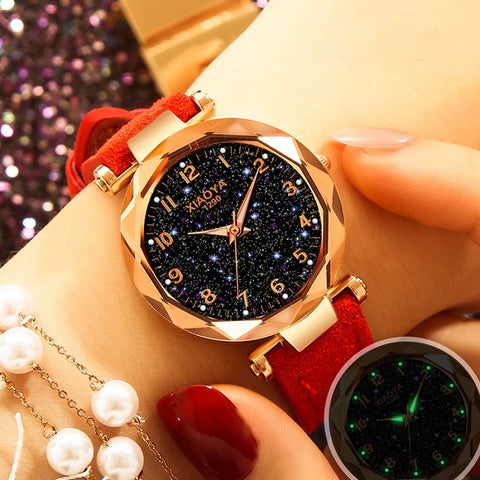 Women Watches Fashion minimalism Bracelet Watch Woman Relogio Leather Rhinestone Analog Quartz Watch Female Clock Montre Femme