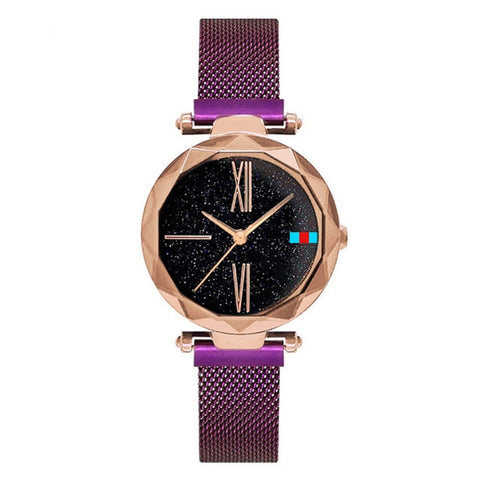 Women Watches Rose Gold Starry Sky Luxury Magnetic Mesh Rhinestone Quartz Wristwatch Lady Female Diamond Watch relogio feminino