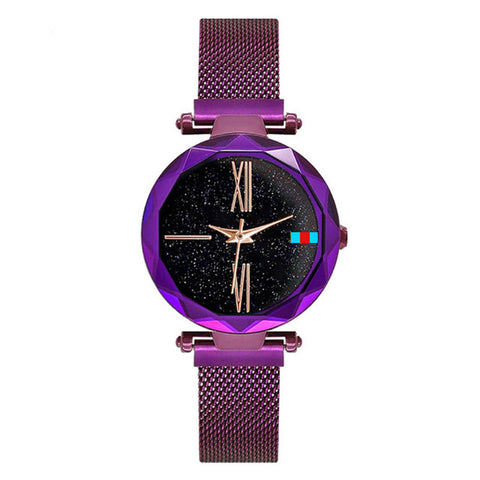 Women Watches Rose Gold Starry Sky Luxury Magnetic Mesh Rhinestone Quartz Wristwatch Lady Female Diamond Watch relogio feminino