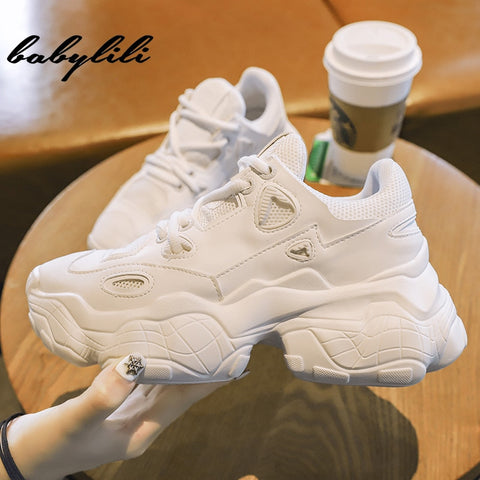 White Woman Casual Women's Platform Breathable 2019 Sneakers for Women Fashion Mesh Sneakers Women Vulcanize Shoes Women Sneaker