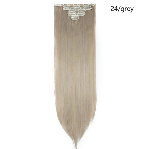 SNOILITE 26inch 8pcs/set clip in hair extensions straight natural hair clip ins synthetic clip in hair extension for women