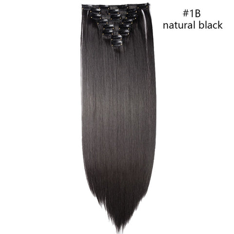 SNOILITE 26inch 8pcs/set clip in hair extensions straight natural hair clip ins synthetic clip in hair extension for women