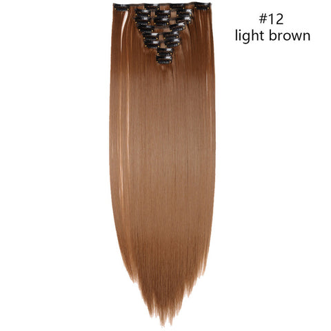 SNOILITE 26inch 8pcs/set clip in hair extensions straight natural hair clip ins synthetic clip in hair extension for women