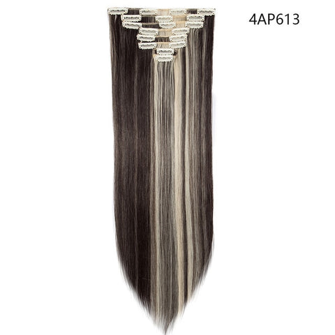 SNOILITE 26inch 8pcs/set clip in hair extensions straight natural hair clip ins synthetic clip in hair extension for women