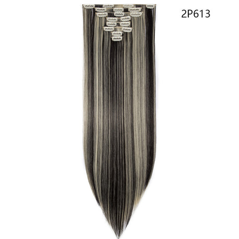 SNOILITE 26inch 8pcs/set clip in hair extensions straight natural hair clip ins synthetic clip in hair extension for women