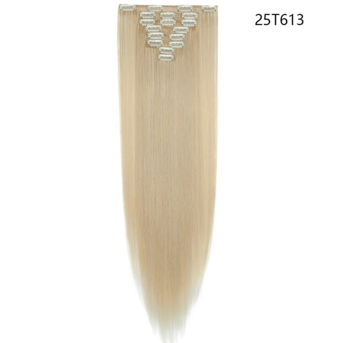 SNOILITE 26inch 8pcs/set clip in hair extensions straight natural hair clip ins synthetic clip in hair extension for women