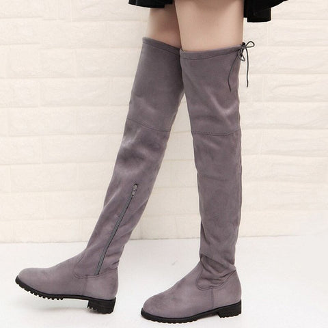 Women Boots Slim Sexy Over-The-Knee Boots Fashion Suede Thigh High Boots Female Winter Boots Winter Shoes Bota Women Plus Size