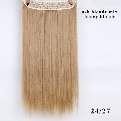 AISI BEAUTY Long Straight Clip in one Piece Synthetic Hair Extension 5 Clips False Blonde Hair Brown Black Hair Pieces for Women