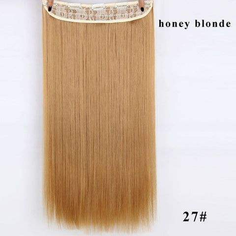 AISI BEAUTY Long Straight Clip in one Piece Synthetic Hair Extension 5 Clips False Blonde Hair Brown Black Hair Pieces for Women