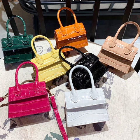 Mini Small Square bag 2019 Fashion New Quality PU Leather Women's Handbag Crocodile pattern Chain Shoulder Messenger Bags