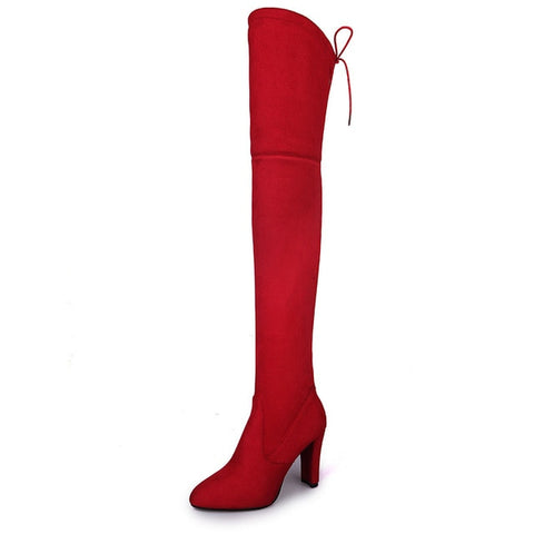 Women Boots Slim Sexy Over-The-Knee Boots Fashion Suede Thigh High Boots Female Winter Boots Winter Shoes Bota Women Plus Size